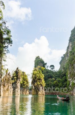 Travel island and green lake ( Guilin of Thailand )