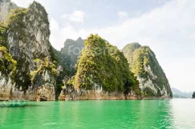 Beautiful island and green lake ( Guilin of Thailand )