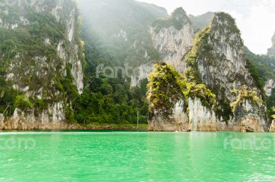 Travel island and green lake ( Guilin of Thailand )