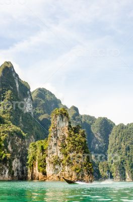 Travel island and green lake ( Guilin of Thailand )