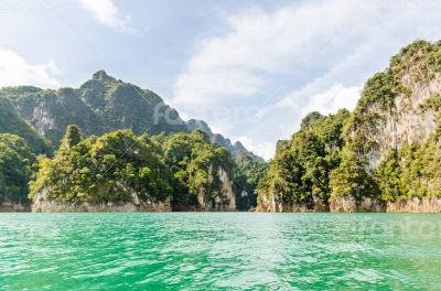 Beautiful island and green lake ( Guilin of Thailand )