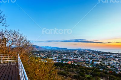 View point Hua Hin city at sunrise