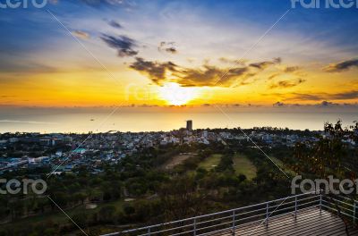 View point Hua Hin city at sunrise