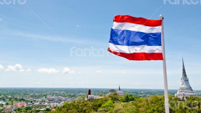 Thai flag waving in the wind