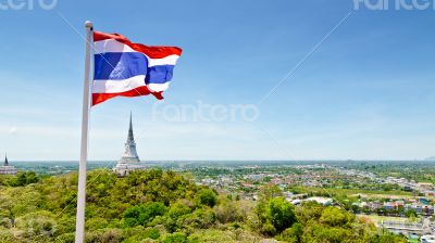 Thai flag waving in the wind