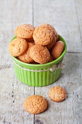 meringue almond cookies in bowl