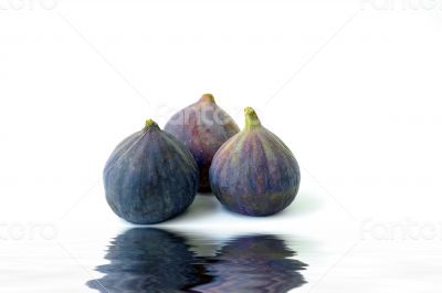 Fresh figs on white background