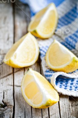 fresh juicy sliced lemon 