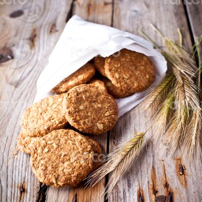 fresh crispy cereal cookies and ears