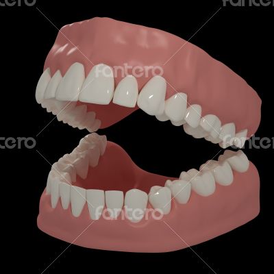 3D teeth on black background