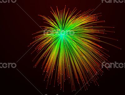 Orange fireworks on background