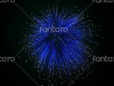 Blue fireworks on background