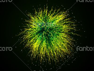 yellow fireworks on background