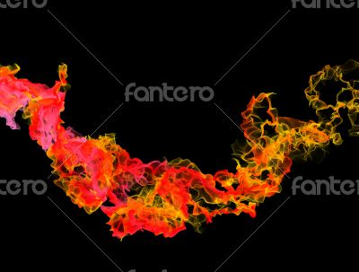 Orange fire on background