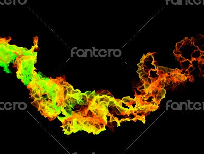  Red fire on background