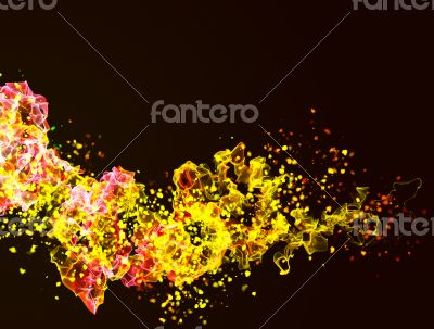 Orang fire on background