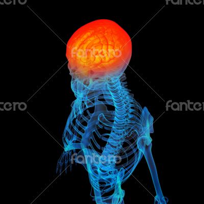 3d rendered human of head pain