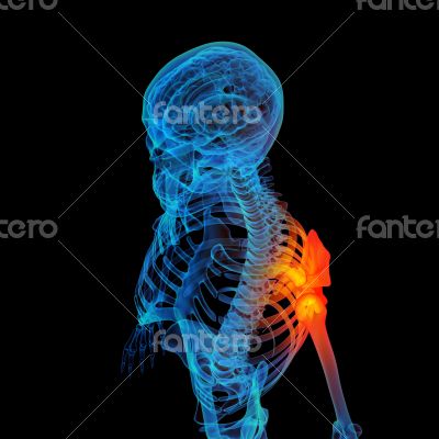 3d rendered human of sholderd pain