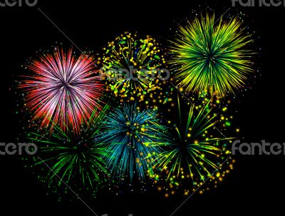 fireworks on background