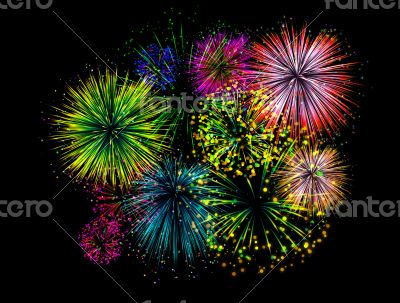 fireworks on background