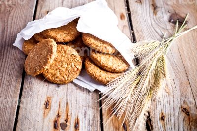 fresh crispy oat cookies and ears