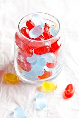 colorful candies in glass jar