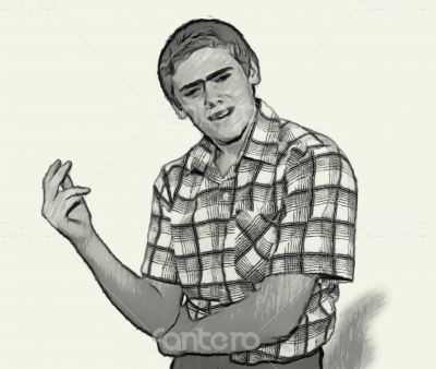 Sketch Teen boy body language - Questioning