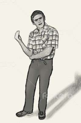 Sketch Teen boy body language - Questioning Sketch Teen boy body language - Questioning