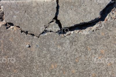 Cracked concrete surface