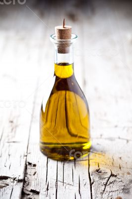 fresh olive oil in bottle
