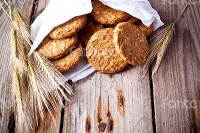 fresh crispy cereal cookies and ears