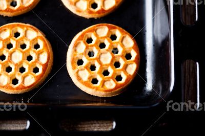 honey cookies on baking sheet