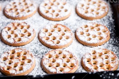 honey cookies on baking sheet