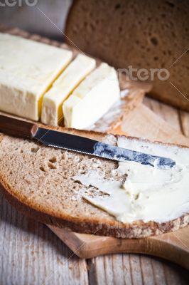fresh rye bread and butter fresh rye bread and butter