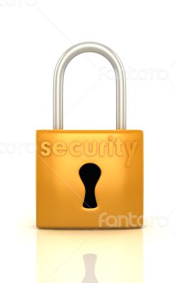 3d lock with word security render on white 3d lock with word security render on white