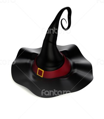 3d witch hat render on white background