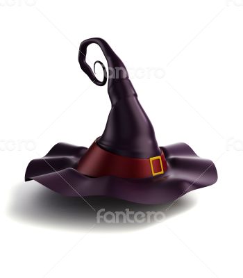 3d witch hat render on white background