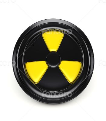 3d biohazard sign on black can cover render