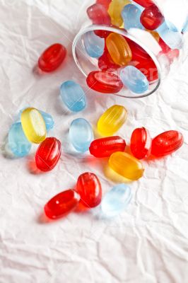 colorful candies in glass jar