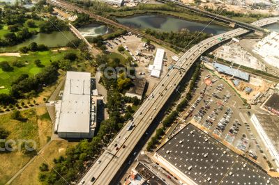 Aerial view of Queens Borough, New York