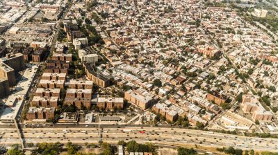Aerial view of Queens Borough, New York