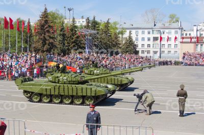 Russian military transport at parade Victory Day 