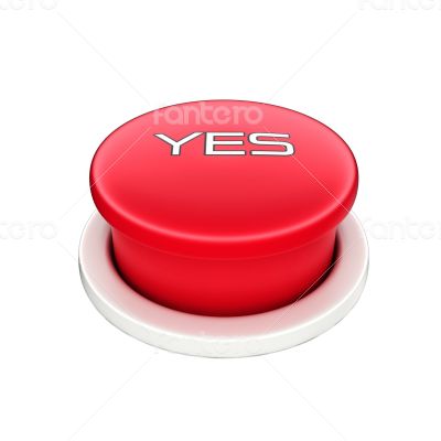 3d shinny and glossy red yes button