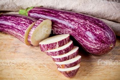 two fresh eggplants two fresh eggplants