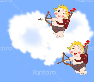 Naughty funny cupids arrows in the sky 