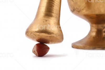 The Hazelnut and in the leaf old metal nutcracker The Hazelnut and in the leaf old metal nutcracker