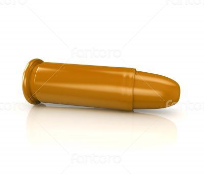 3d glossy and shinny bullet isolated on white
