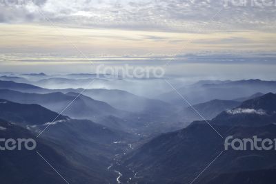 Sierra Nevada on the mist