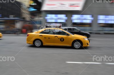 NYC taxi in movement