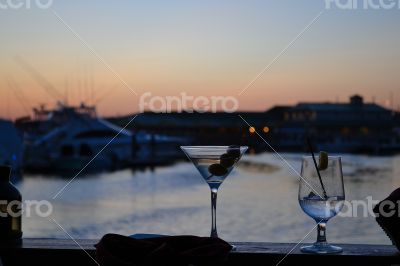 Two cocktails at sunset Two cocktails at sunset